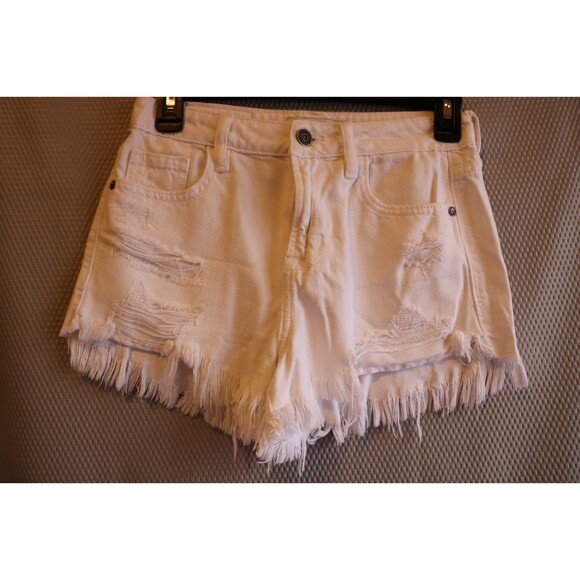 Hidden Denim Shorts Women’s Extra Small White Stretch Distressed Los Angeles - Picture 2 of 7